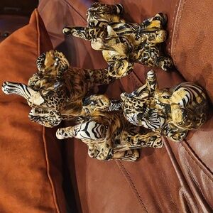 Animal Print Ceramic Elephant Figurines-5